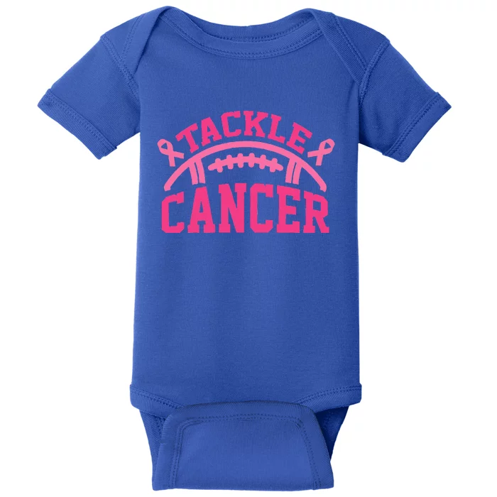 Tackle Breast Cancer Awareness Football Pink Ribbon Baby Bodysuit