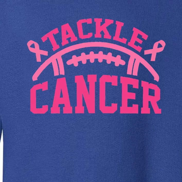 Tackle Breast Cancer Awareness Football Pink Ribbon Toddler Sweatshirt