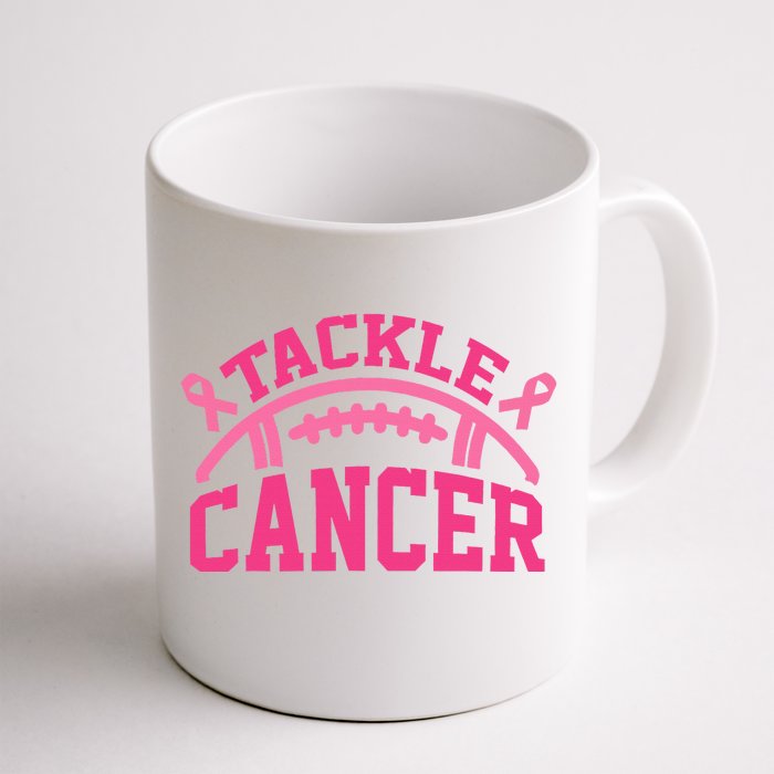 Tackle Breast Cancer Awareness Football Pink Ribbon Front & Back Coffee Mug