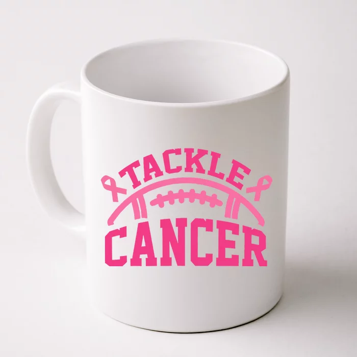 Tackle Breast Cancer Awareness Football Pink Ribbon Front & Back Coffee Mug