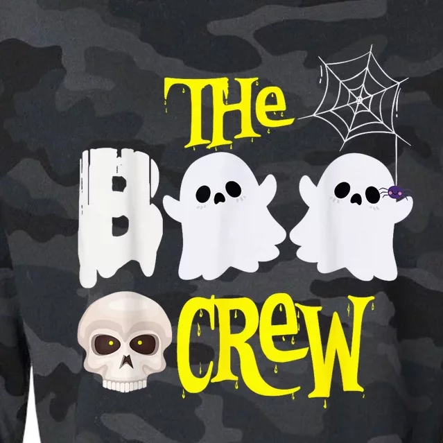 The Boo Crew Boo Ghost Cute Skeleton Funny Halloween Costume Cropped Pullover Crew