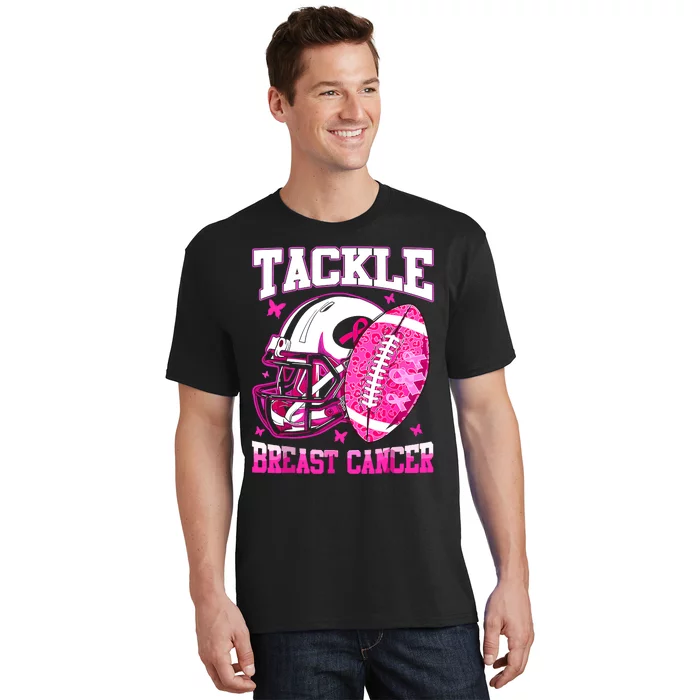 Tackle Breast Cancer Awareness Fighting American Football T-Shirt