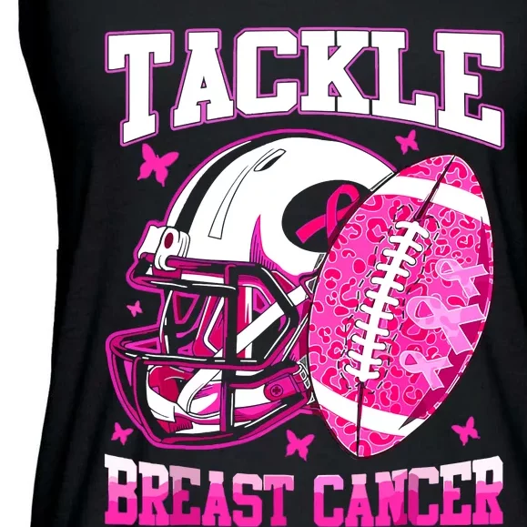 Tackle Breast Cancer Awareness Fighting American Football Ladies Essential Flowy Tank