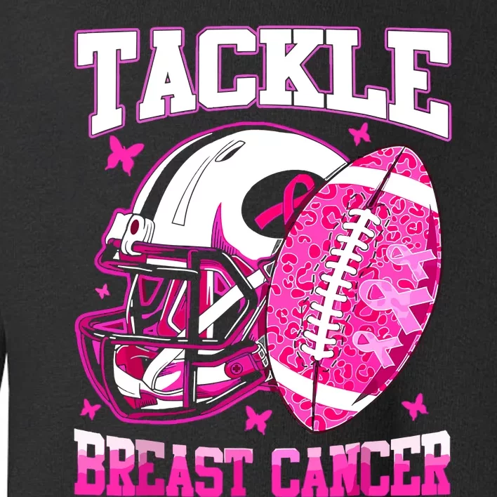 Tackle Breast Cancer Awareness Fighting American Football Toddler Sweatshirt