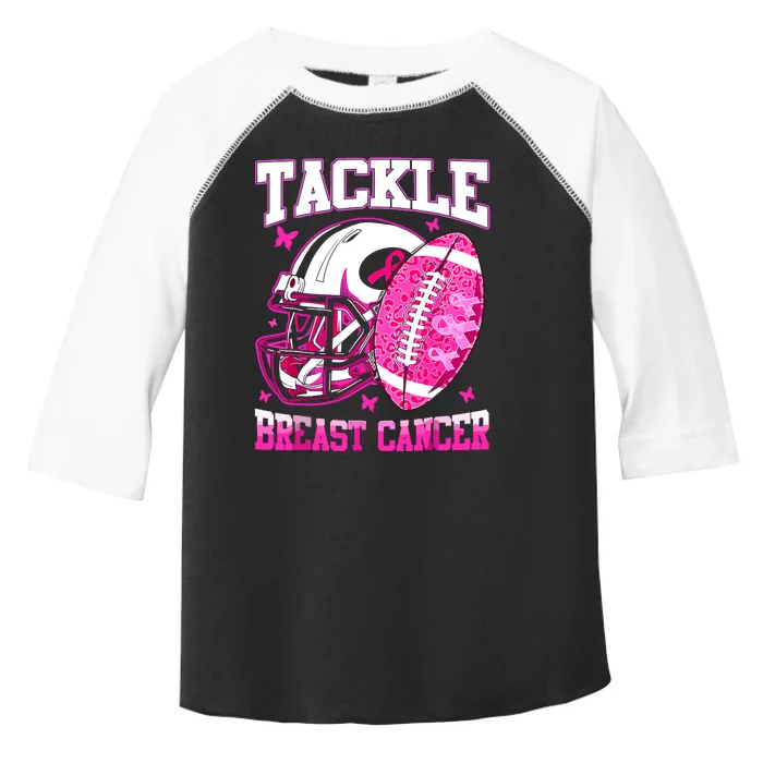 Tackle Breast Cancer Awareness Fighting American Football Toddler Fine Jersey T-Shirt