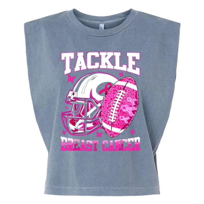 Tackle Breast Cancer Awareness Fighting American Football Garment-Dyed Women's Muscle Tee