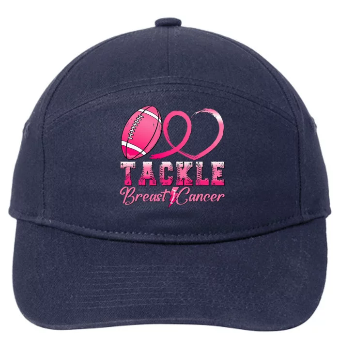 Tackle Breast Cancer Awareness Football Pink Ribbon 7-Panel Snapback Hat