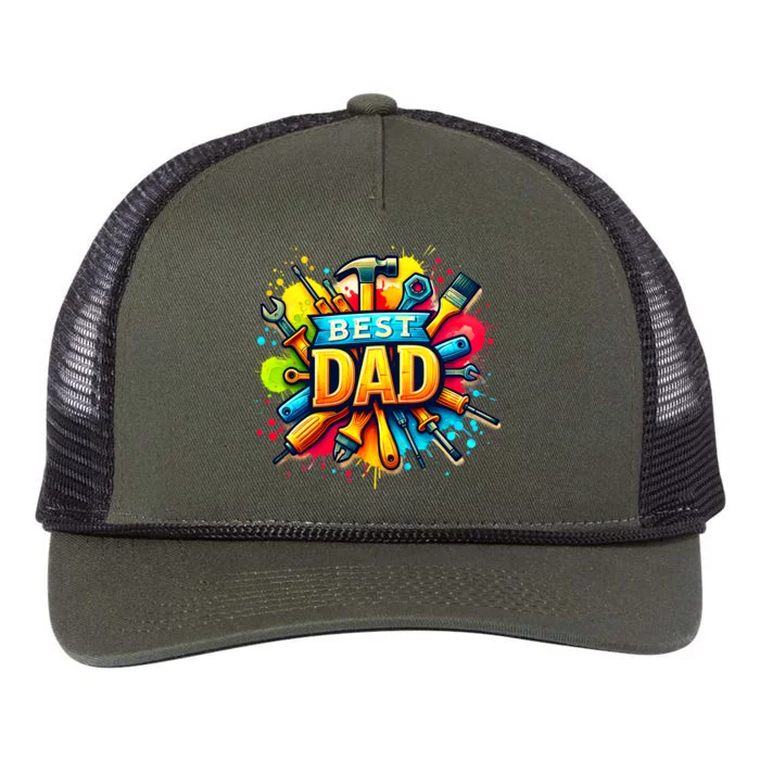 The Best Dad Tools Handyman Retro Rope Trucker Hat Cap