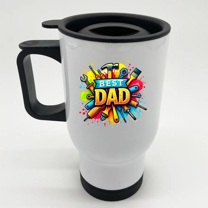 The Best Dad Tools Handyman Front & Back Stainless Steel Travel Mug