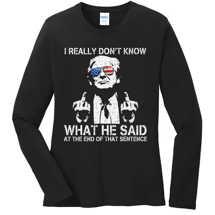 Trump Biden Debate Presidential Debate 2024 Funny Ladies Long Sleeve Shirt