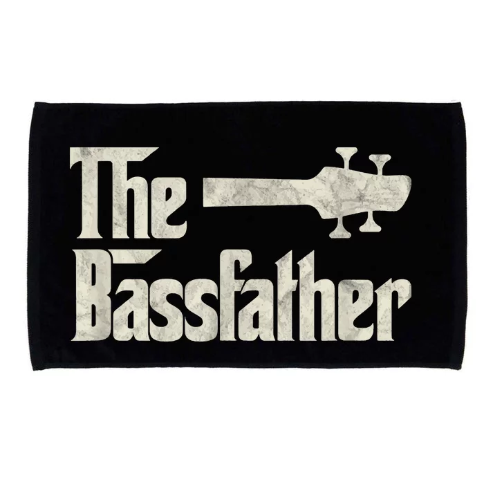 The Bassfather Distressed Bass Player Dad Fathers Day Microfiber Hand Towel