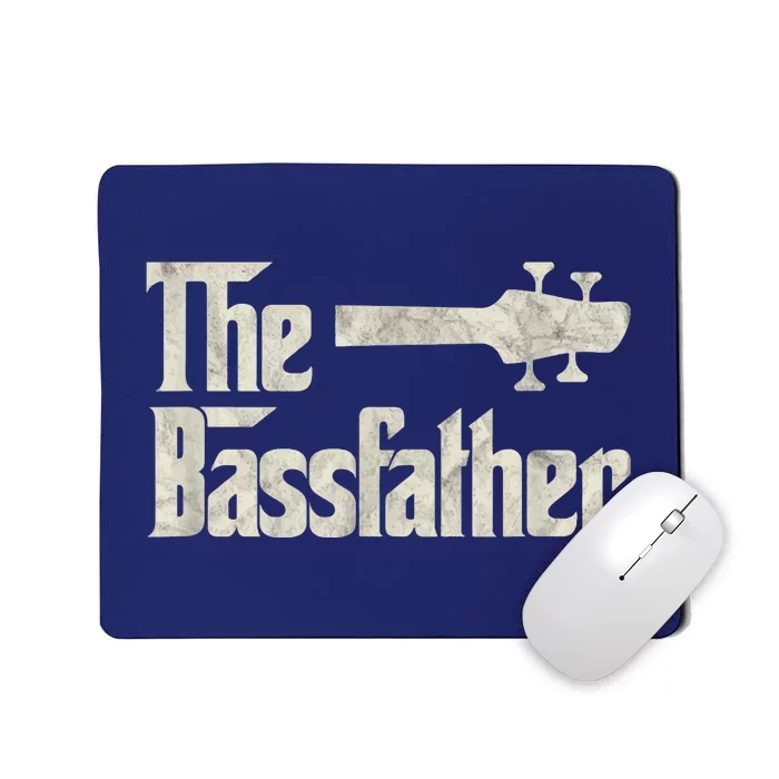 The Bassfather Distressed Bass Player Dad Fathers Day Mousepad