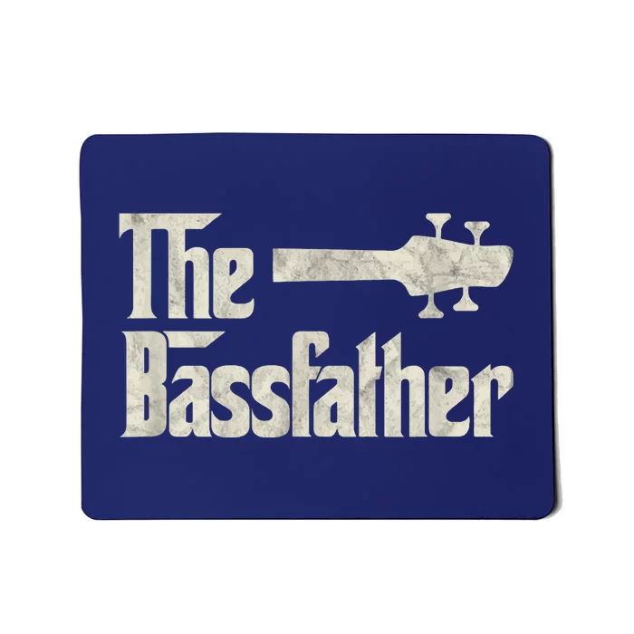 The Bassfather Distressed Bass Player Dad Fathers Day Mousepad