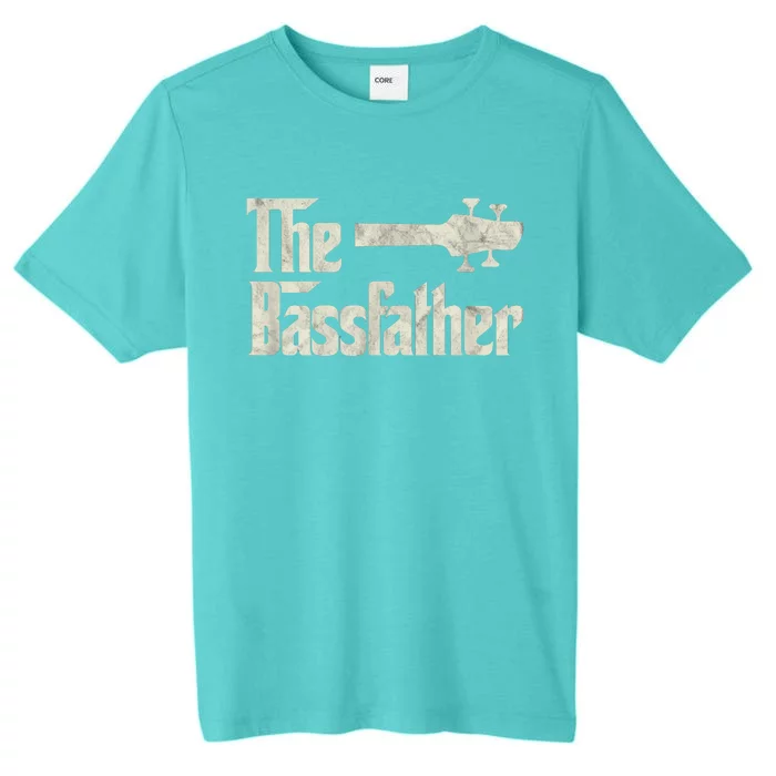 The Bassfather Distressed Bass Player Dad Fathers Day ChromaSoft Performance T-Shirt