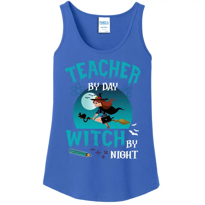 Teacher By Day Witch By Night Gift Ladies Essential Tank