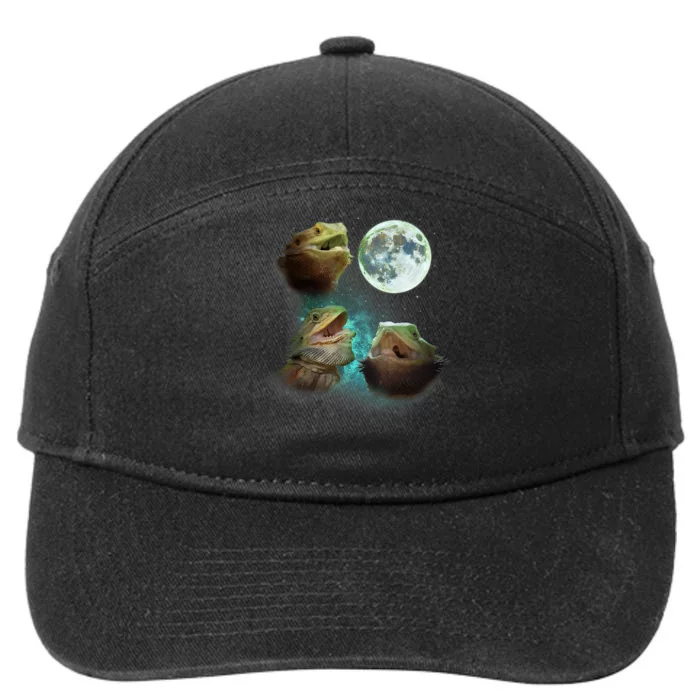 Three Bearded Dragons Howl At Moon 3 Wolfs Wolves Parody 7-Panel Snapback Hat