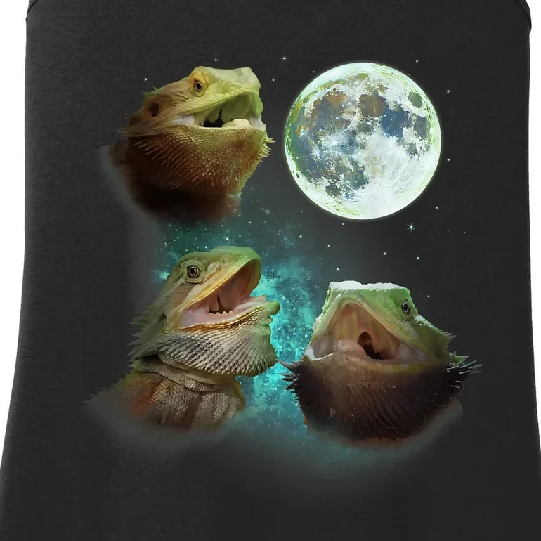 Three Bearded Dragons Howl At Moon 3 Wolfs Wolves Parody Ladies Essential Tank