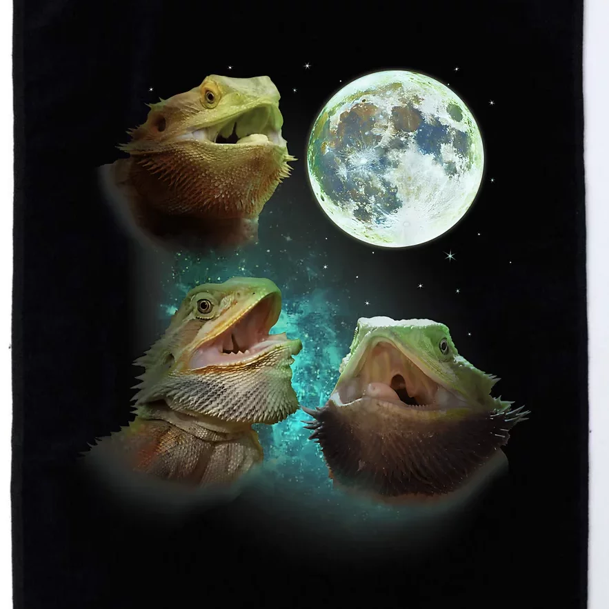 Three Bearded Dragons Howl At Moon 3 Wolfs Wolves Parody Platinum Collection Golf Towel