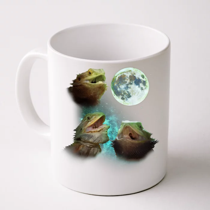 Three Bearded Dragons Howl At Moon 3 Wolfs Wolves Parody Front & Back Coffee Mug