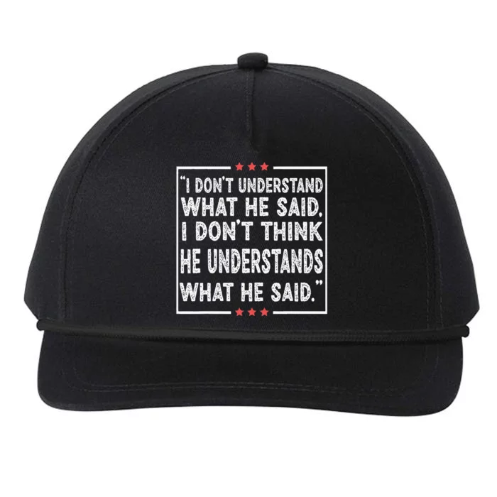 Trump Biden Debate Presidential Debate 2024 Funny Snapback Five-Panel Rope Hat