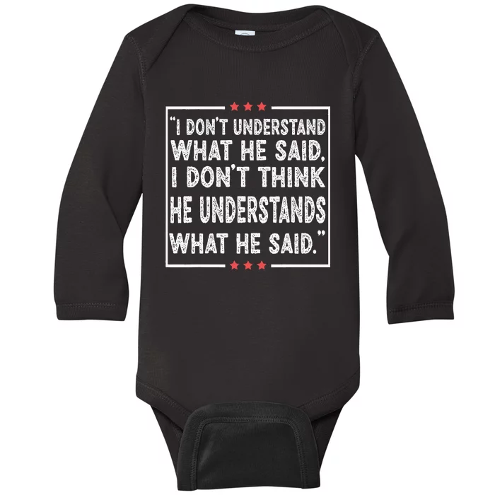 Trump Biden Debate Presidential Debate 2024 Funny Baby Long Sleeve Bodysuit