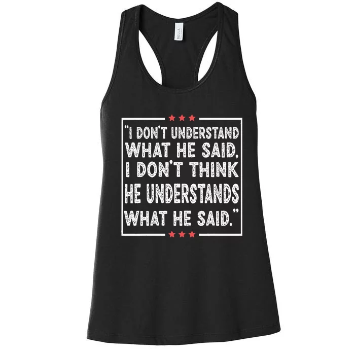 Trump Biden Debate Presidential Debate 2024 Funny Women's Racerback Tank