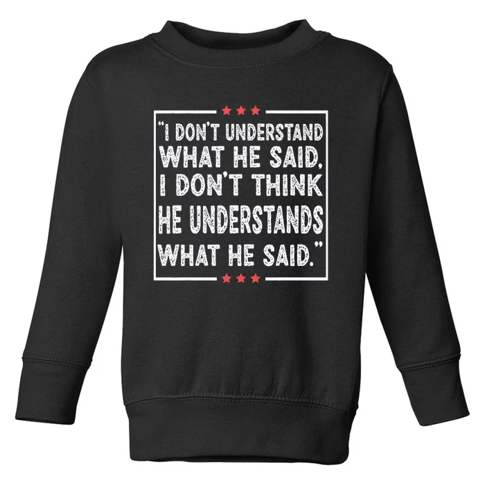 Trump Biden Debate Presidential Debate 2024 Funny Toddler Sweatshirt