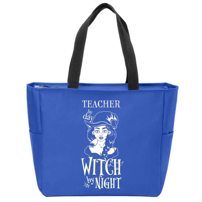 Teacher By Day Witch By Night Gift Zip Tote Bag