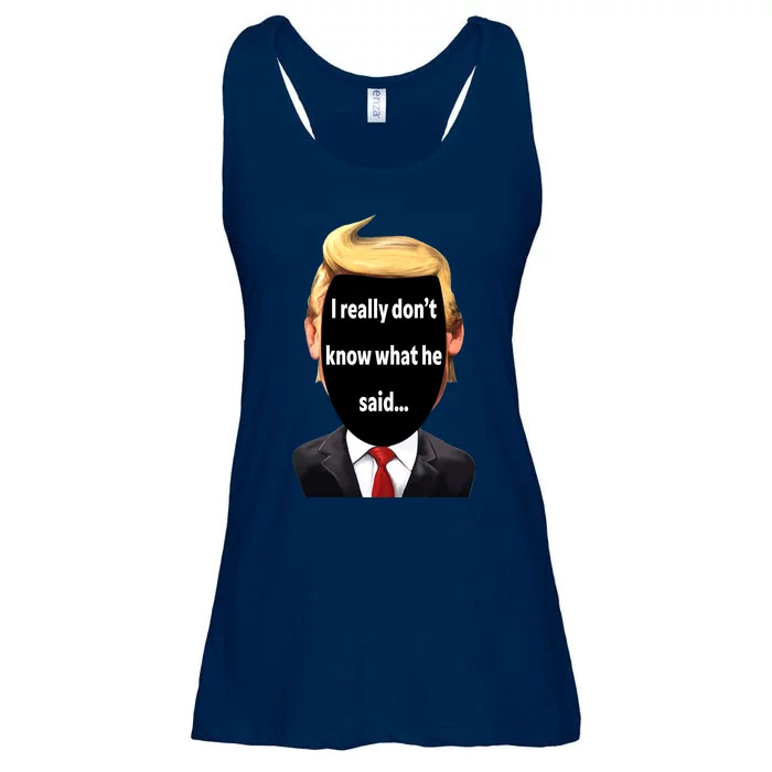 Trump Biden Debate 2024 I Really Dont Know What He Said Ladies Essential Flowy Tank