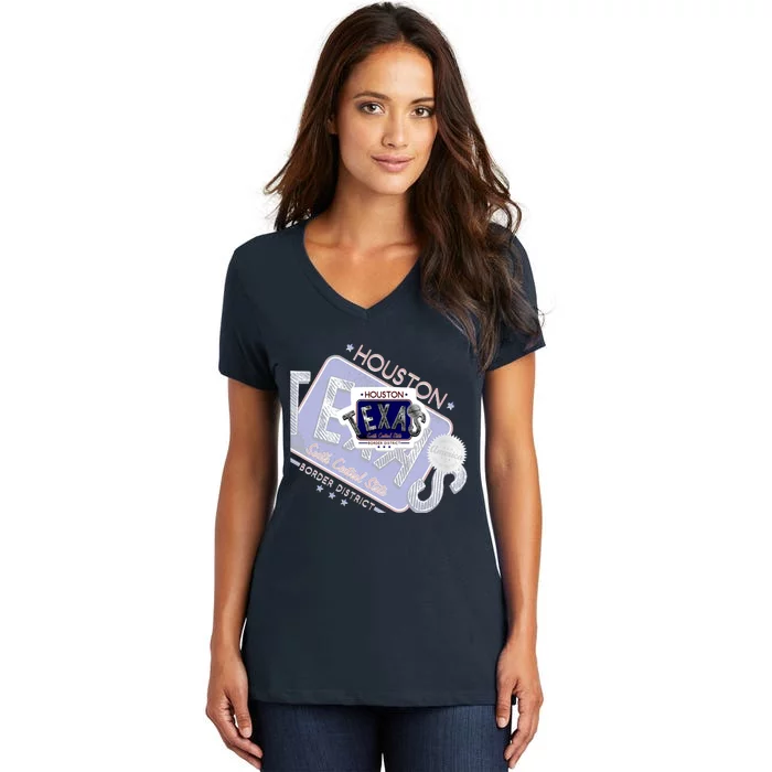 Texas Border District Cool State Logo Women's V-Neck T-Shirt