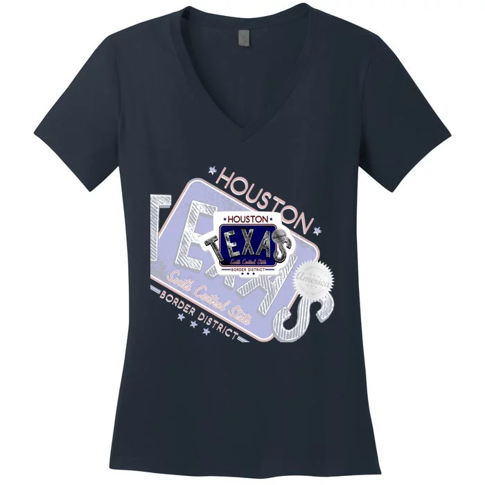 Texas Border District Cool State Logo Women's V-Neck T-Shirt