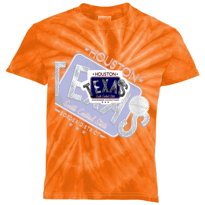 Texas Border District Cool State Logo Kids Tie-Dye T-Shirt