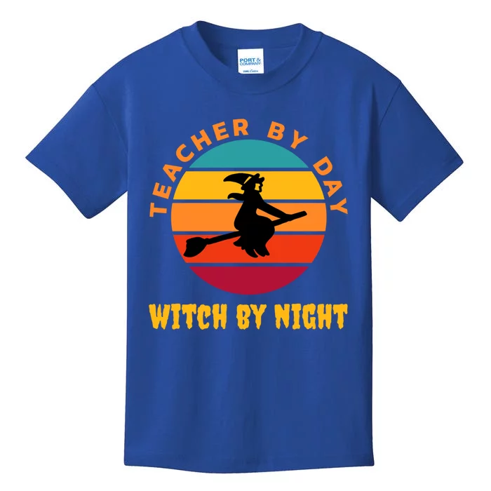 Teacher By Day Witch By Night Wicked Funny Gift Kids T-Shirt