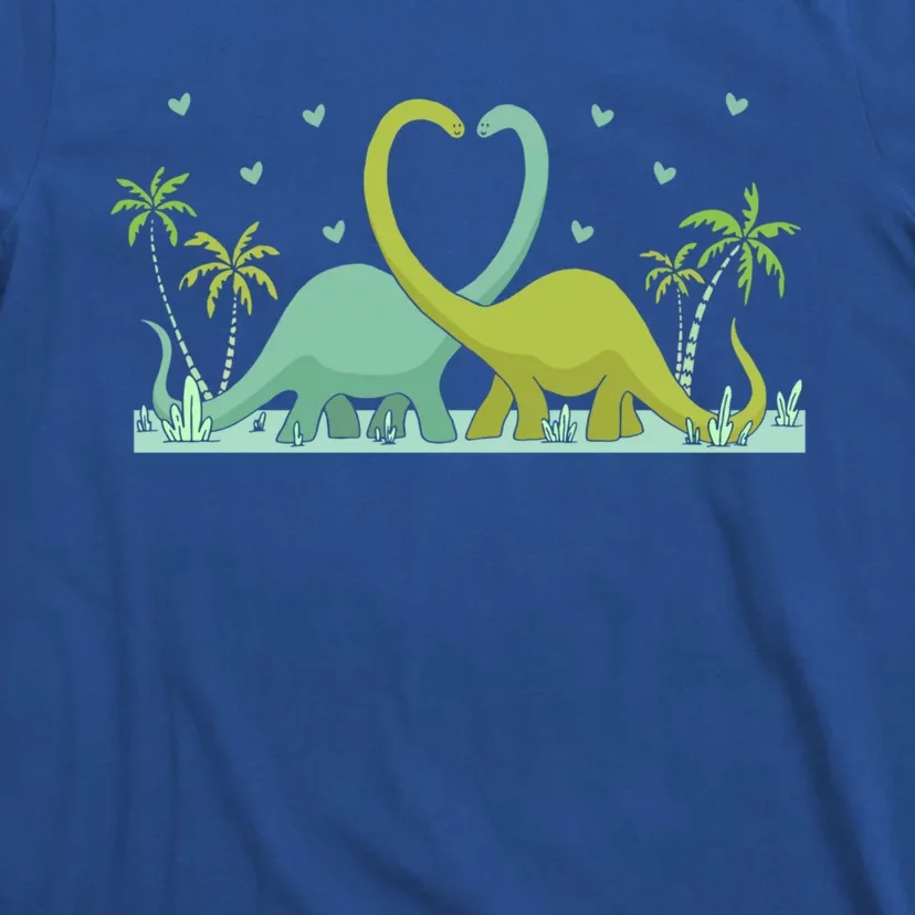 Two Brontosaurus Dinos Making A Heart Shape Valentine's Gift T-Shirt