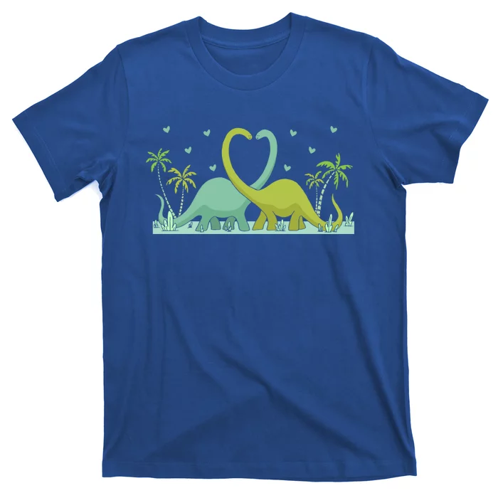 Two Brontosaurus Dinos Making A Heart Shape Valentine's Gift T-Shirt