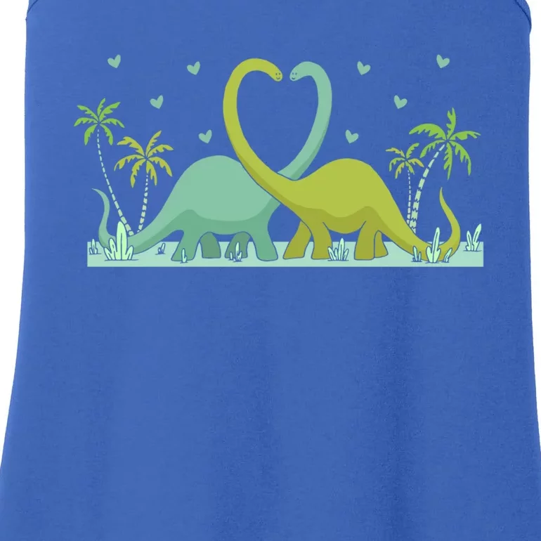 Two Brontosaurus Dinos Making A Heart Shape Valentine's Gift Ladies Essential Tank