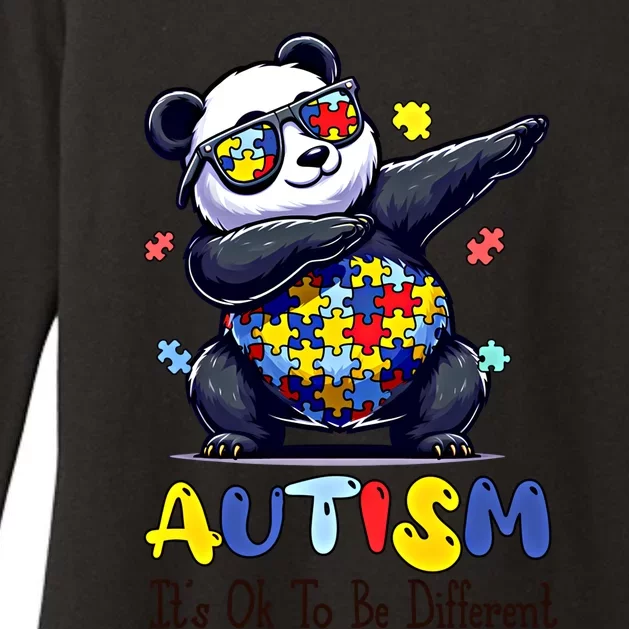 To Be Different Autism Awareness Dabbing Panda Animal Meaningful Gift Womens CVC Long Sleeve Shirt