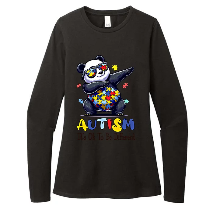 To Be Different Autism Awareness Dabbing Panda Animal Meaningful Gift Womens CVC Long Sleeve Shirt