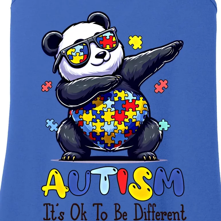 To Be Different Autism Awareness Dabbing Panda Animal Meaningful Gift Ladies Essential Tank