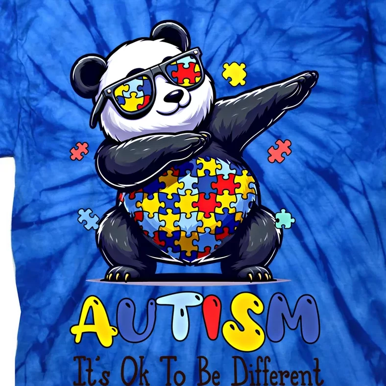 To Be Different Autism Awareness Dabbing Panda Animal Meaningful Gift Tie-Dye T-Shirt