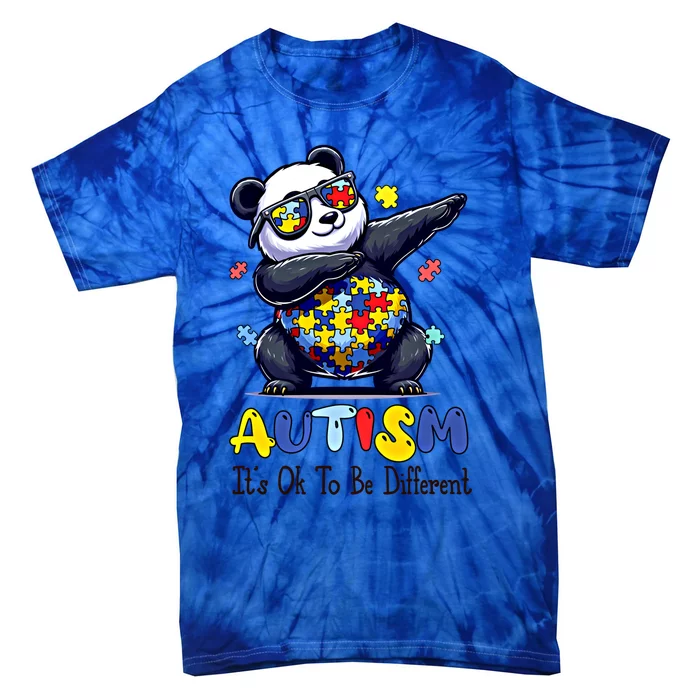 To Be Different Autism Awareness Dabbing Panda Animal Meaningful Gift Tie-Dye T-Shirt