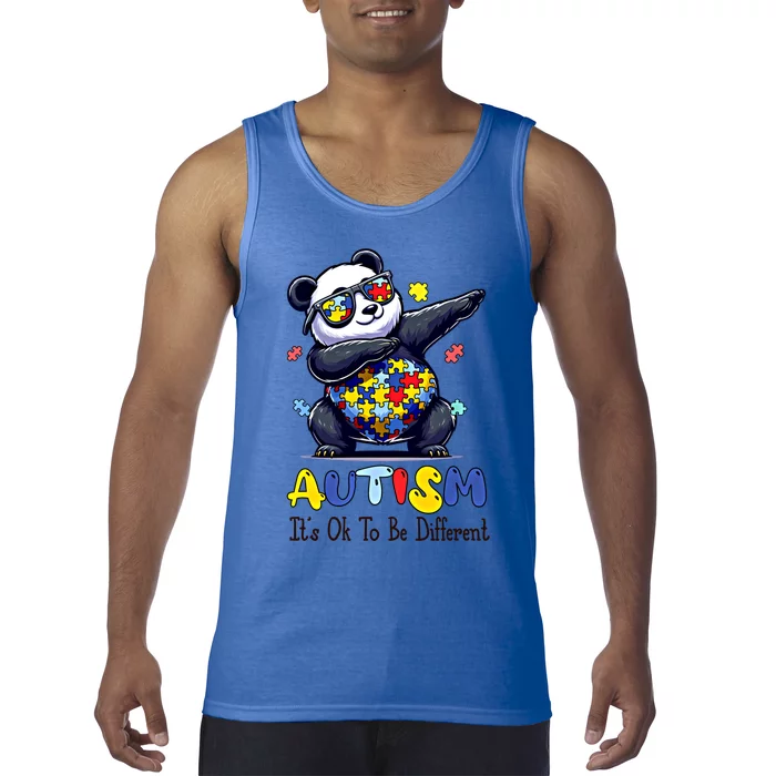 To Be Different Autism Awareness Dabbing Panda Animal Meaningful Gift Tank Top