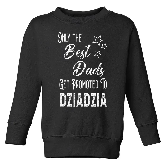 The Best Dads Get Promoted to Dziadzia Polish Grandpa Toddler Sweatshirt