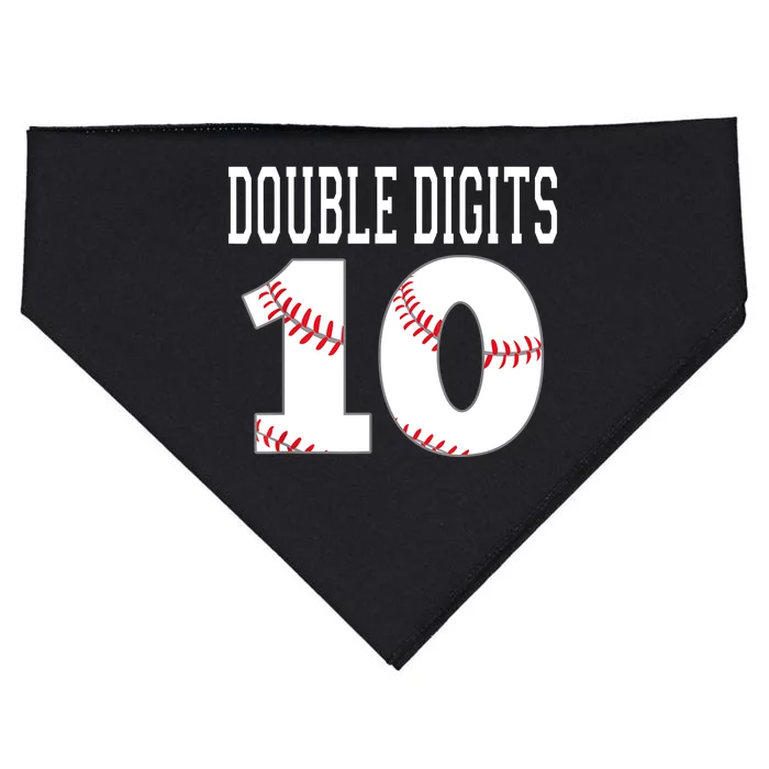 Ten Birthday Double Digits 10th Birthday Baseball USA-Made Doggie Bandana