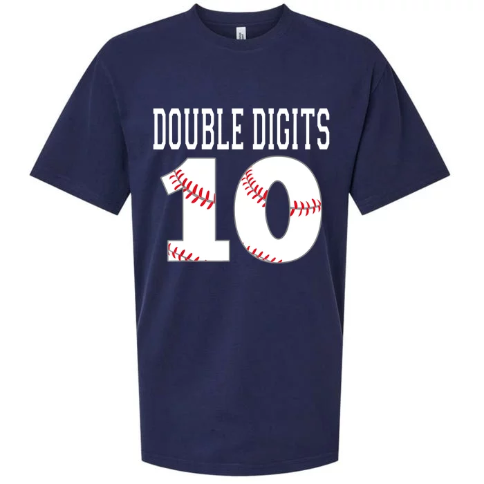 Ten Birthday Double Digits 10th Birthday Baseball Sueded Cloud Jersey T-Shirt