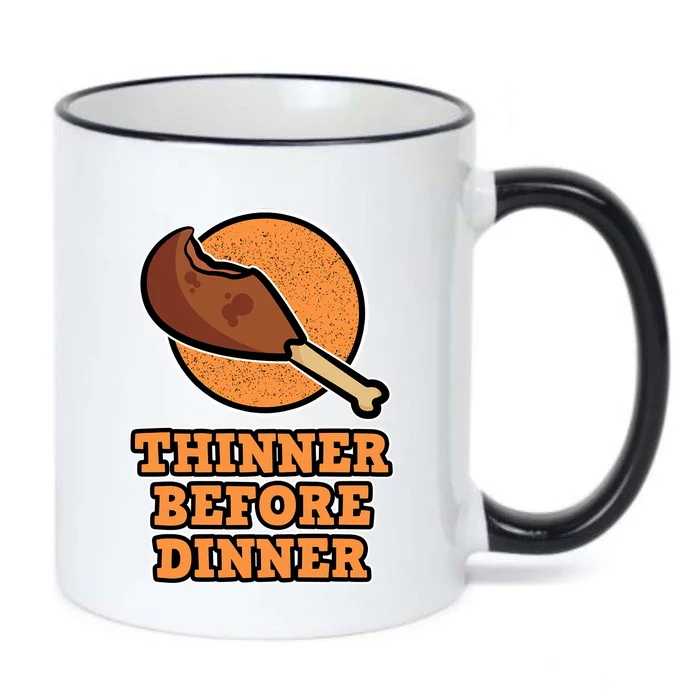 Thinner Before Dinner For Family Thanksgiving Gift Black Color Changing Mug