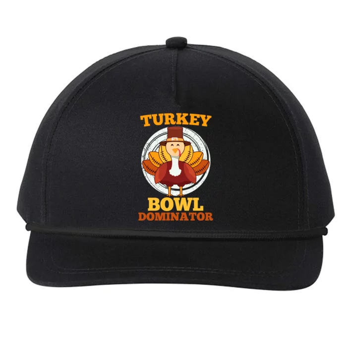 Turkey Bowl Dominator Thanksgiving Turkey Football Funny Gift Snapback Five-Panel Rope Hat