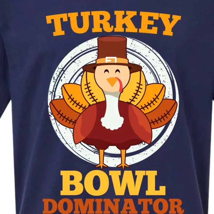 Turkey Bowl Dominator Thanksgiving Turkey Football Funny Gift Sueded Cloud Jersey T-Shirt