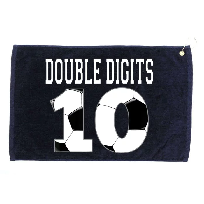 Ten Birthday Double Digits 10th Birthday Soccer Grommeted Golf Towel