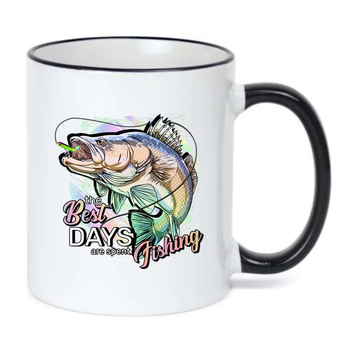 The Best Days Are Spent Fishing Black Color Changing Mug